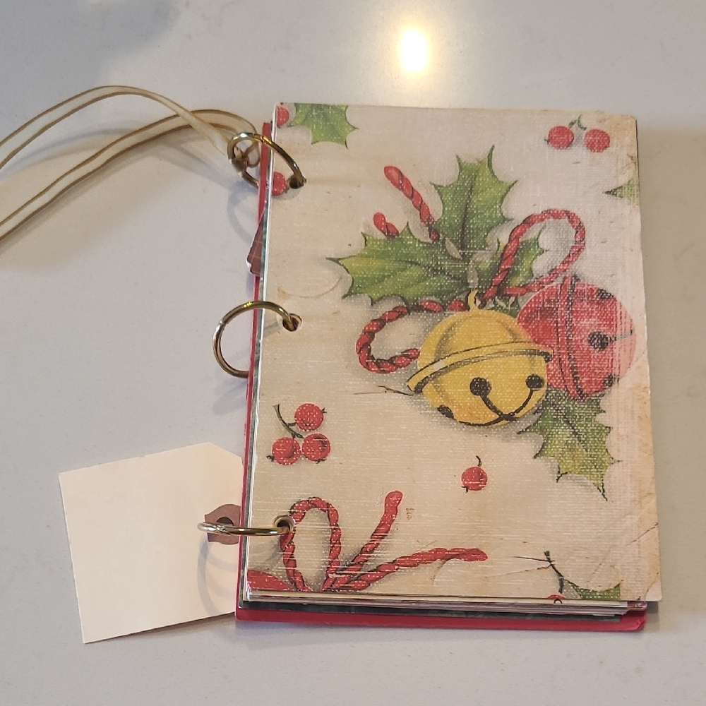 Festive Holiday Notebook Journal with Bells and Holly
